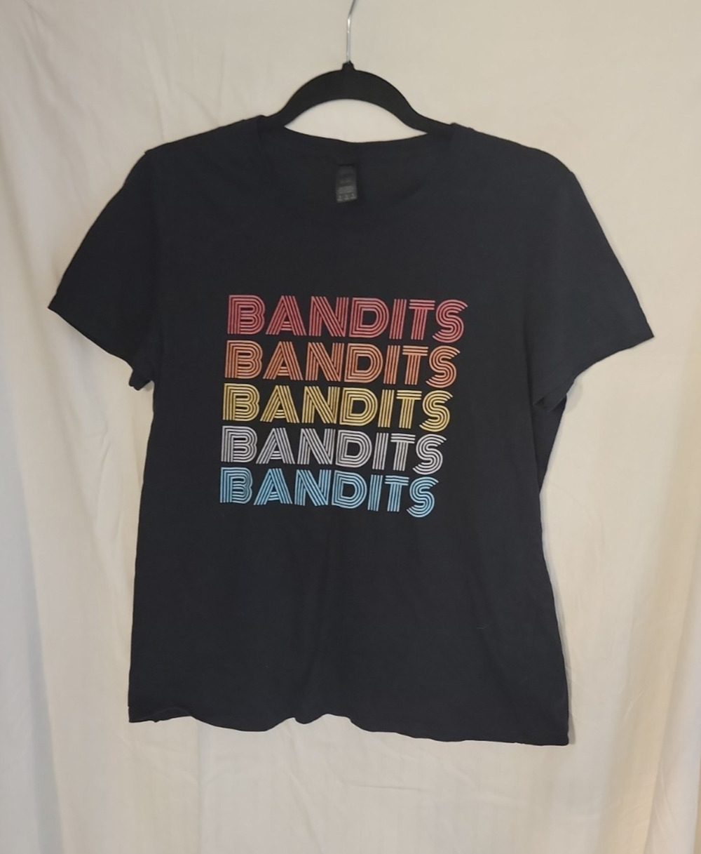 Bandits Vintage style Tee Shirt rainbow size small/medium cotton